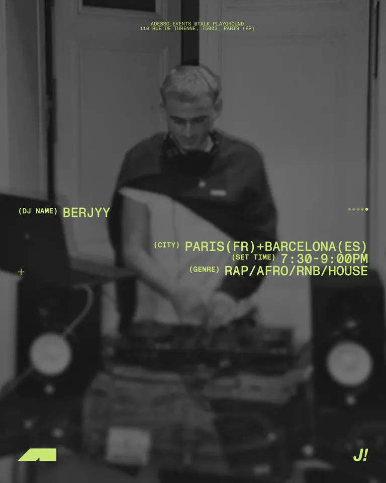 Flyer: Adesso Evento at Talk Playground, Nov 2025 - Paris