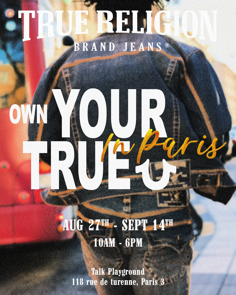 Flyer: True Religion Pop-up at Talk Playground, Sep 2026 - Paris
